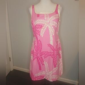Lilly Pulitzer Pink & White Palm Print Mini Dress